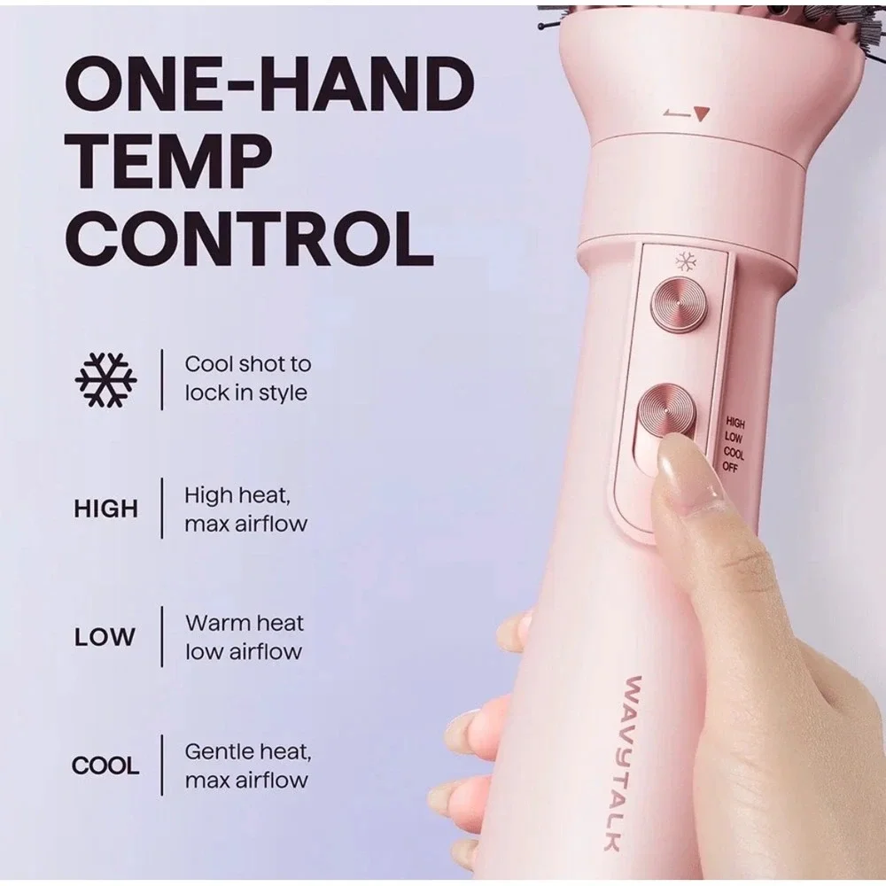 Wavytalk Air Sculpt 5-in-1 Hot Air Brush Set Pink Model 6295 Hair Dryer Curler